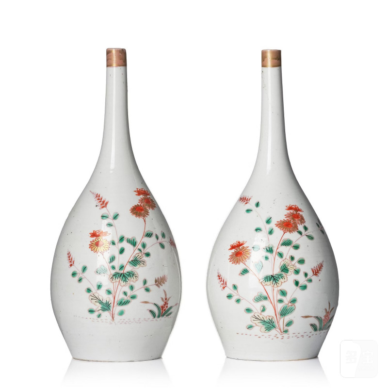 A pair of Japanese vases,